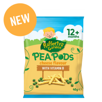 cheese flavoured pea pod baby food snack for 12 month olds